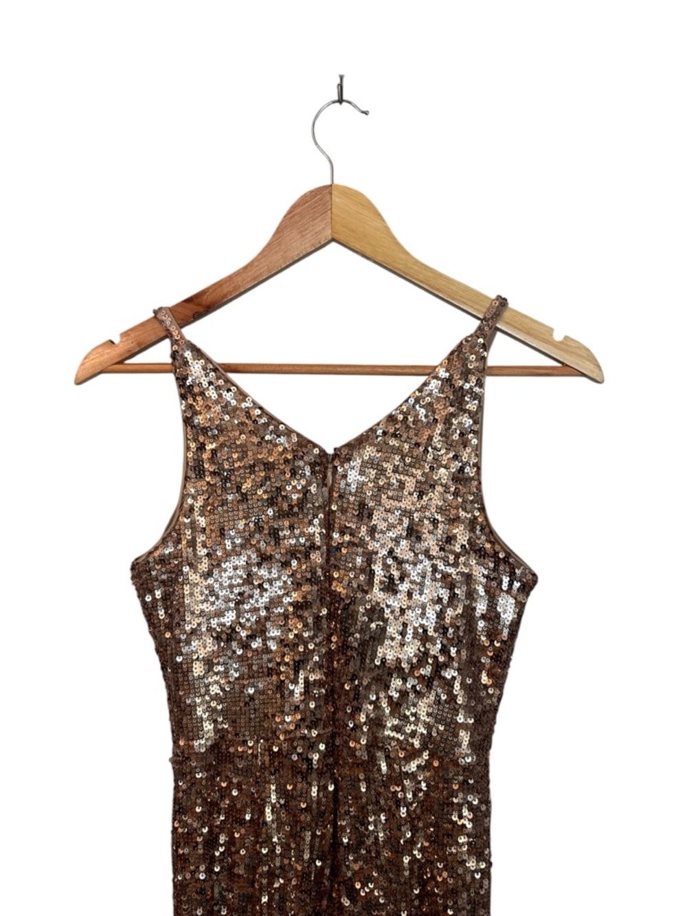 NWT DRESS THE POPULATION CHARLIE GOLD SEQUIN JUMPSUIT SIZE XS - Picture 9 of 11